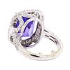 Image 3 : 10.50 ctw Tanzanite And Diamond Ring - 18KT White Gold