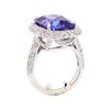 Image 4 : 10.50 ctw Tanzanite And Diamond Ring - 18KT White Gold