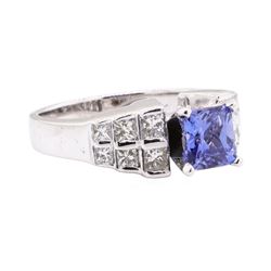 2.00 ctw Sapphire And Diamond Ring - 14KT White Gold