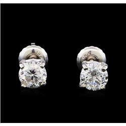 1.02 ctw Diamond Stud Earrings - 14KT White Gold