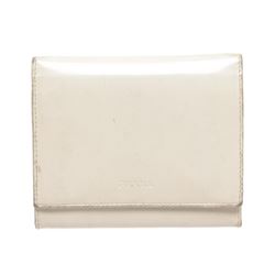 Prada White Patent Leather Trifold Wallet