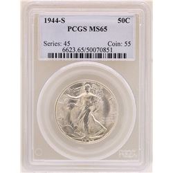 1944-S Walking Liberty Half Dollar Coin PCGS MS65