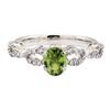 Image 2 : 1.24 ctw Demantoid Garnet And Diamond Ring - 14KT White Gold