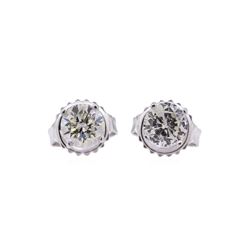 0.80 ctw Diamond Earrings - 14KT White Gold