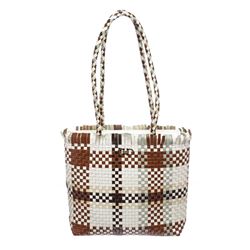 Salvatore Ferragamo Brown Multicolor Woven Leather Shoulder Handbag