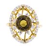 Image 2 : 4.85 ctw Yellow Zircon And Diamond Ring - 18KT Yellow Gold