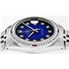 Image 5 : Rolex Mens SS Blue Vignette Diamond & Ruby Channel Set Diamond Datejust Wristwat