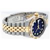 Image 4 : Rolex Mens 2 Tone 14K Blue Vignette Pyramid Diamond Datejust Wristwatch