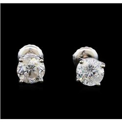 1.54 ctw Diamond Stud Earrings - 14KT White Gold