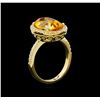 Image 4 : 4.80 ctw Citrine and Diamond Ring - 14KT Yellow Gold