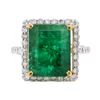 Image 2 : 10.80 ctw Emerald and Diamond Ring - 14KT White and Yellow Gold