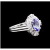 Image 1 : 1.67 ctw Tanzanite and Diamond Ring - 14KT White Gold