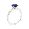 Image 4 : 1.08 ctw Sapphire and Diamond Ring - 18KT White Gold