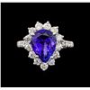 Image 2 : 14KT White Gold 4.48 ctw Tanzanite and Diamond Ring