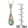 Image 3 : 0.36 ctw Emerald and Diamond Pendant - 18KT Yellow Gold