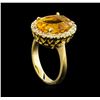 Image 4 : 6.14 ctw Citrine and Diamond Ring - 14KT Yellow Gold