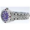 Image 4 : Rolex Ladies Stainless Steel Purple Diamond & Ruby 26MM Datejust Wristwatch