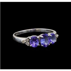 14KT White Gold 1.33 ctw Tanzanite and Diamond Ring