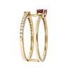 Image 2 : 0.62 ctw Ruby and Diamond Ring - 18KT Yellow Gold