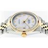 Image 3 : Rolex Mens 2 Tone 14K MOP Roman & Ruby Channel Set Diamond Datejust Wristwatch