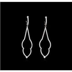 1.17 ctw Diamond Earrings - 14KT White Gold