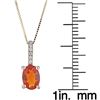 Image 3 : 0.53 ctw Fire Opal and Diamond Pendant - 14KT Yellow Gold