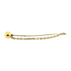 Ball and Chain Stick Pin - Yellow Gold Plated