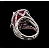 Image 3 : GIA Cert 12.23 ctw Ruby and Diamond Ring - 14KT White Gold