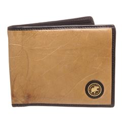 Hunting World Beige Leather Bifold Wallet