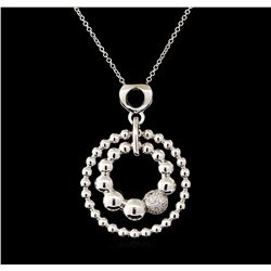 0.12 ctw Diamond Pendant With Chain - 14KT White Gold