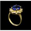 Image 4 : 14KT Yellow Gold 5.44 ctw Tanzanite and Diamond Ring