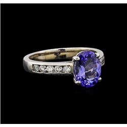 14KT White Gold 2.07 ctw Tanzanite and Diamond Ring