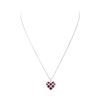 Image 2 : 2.65 ctw Lab-Grown Ruby and Diamond Pendant with Chain - 14KT White Gold
