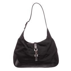 Gucci Black Nylon Leather Jackie Shoulder Bag