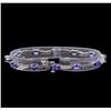 Image 2 : 14KT White Gold 5.15 ctw Tanzanite and Diamond Bracelet