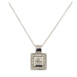 0.5 ctw Diamond Pendant With Chain - 14KT White Gold