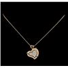 Image 1 : 0.72 ctw Diamond Pendant With Chain - 14KT Rose Gold