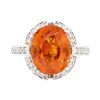 Image 2 : 10.47 ctw Spessartite Garnet And Diamond Ring - 18KT White Gold