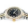 Image 5 : Rolex Mens 2 Tone 14K Black String Princess Cut Diamond Datejust Wristwatch