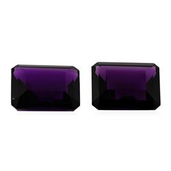 11.09 ctw. Natural Emerald Cut Amethyst Parcel of Two