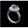 Image 4 : 14KT White Gold 1.79 ctw Tanzanite and Diamond Ring