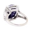 Image 4 : 15.10 ctw Sapphire and Diamond Ring - 14KT White Gold