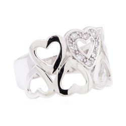 0.12 ctw Diamond Heart Motif Ring - 10KT White Gold