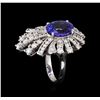 Image 4 : 5.73 ctw Tanzanite and Diamond Ring - 14KT White Gold