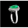 Image 4 : 3.01 ctw Emerald and Diamond Ring - 14KT White Gold