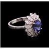 Image 2 : 2.00 ctw Tanzanite and Diamond Ring - 14KT White Gold