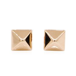 Pyramid Shaped Stud Earrings - 14KT Yellow Gold