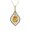 Image 2 : 5.00 ctw Colored Stone And Diamond Pendant & Chain - 14KT Yellow Gold