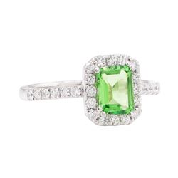 1.46 ctw Tsavorite and Diamond Ring - Platinum