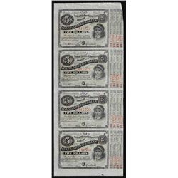 Uncut Sheet of (4) State of Louisiana Baby Bond Obsolete Notes